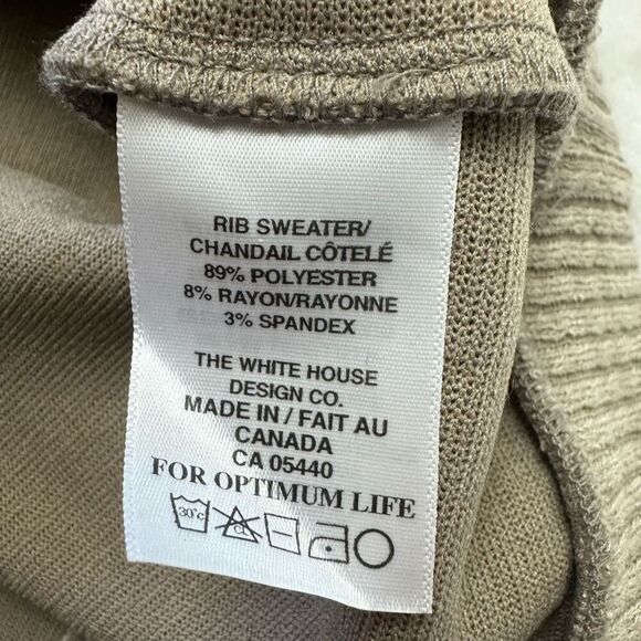 Sympli Womens M Mock Neck Ribbed Pullover Sweater Natural Beige Comfy Minimalist - Picture 4 of 7